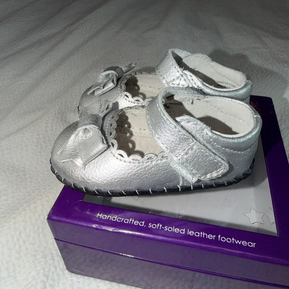 Pediped Originals Betty Mary Jane Infant Silver Medium 6-12 Months EU 20